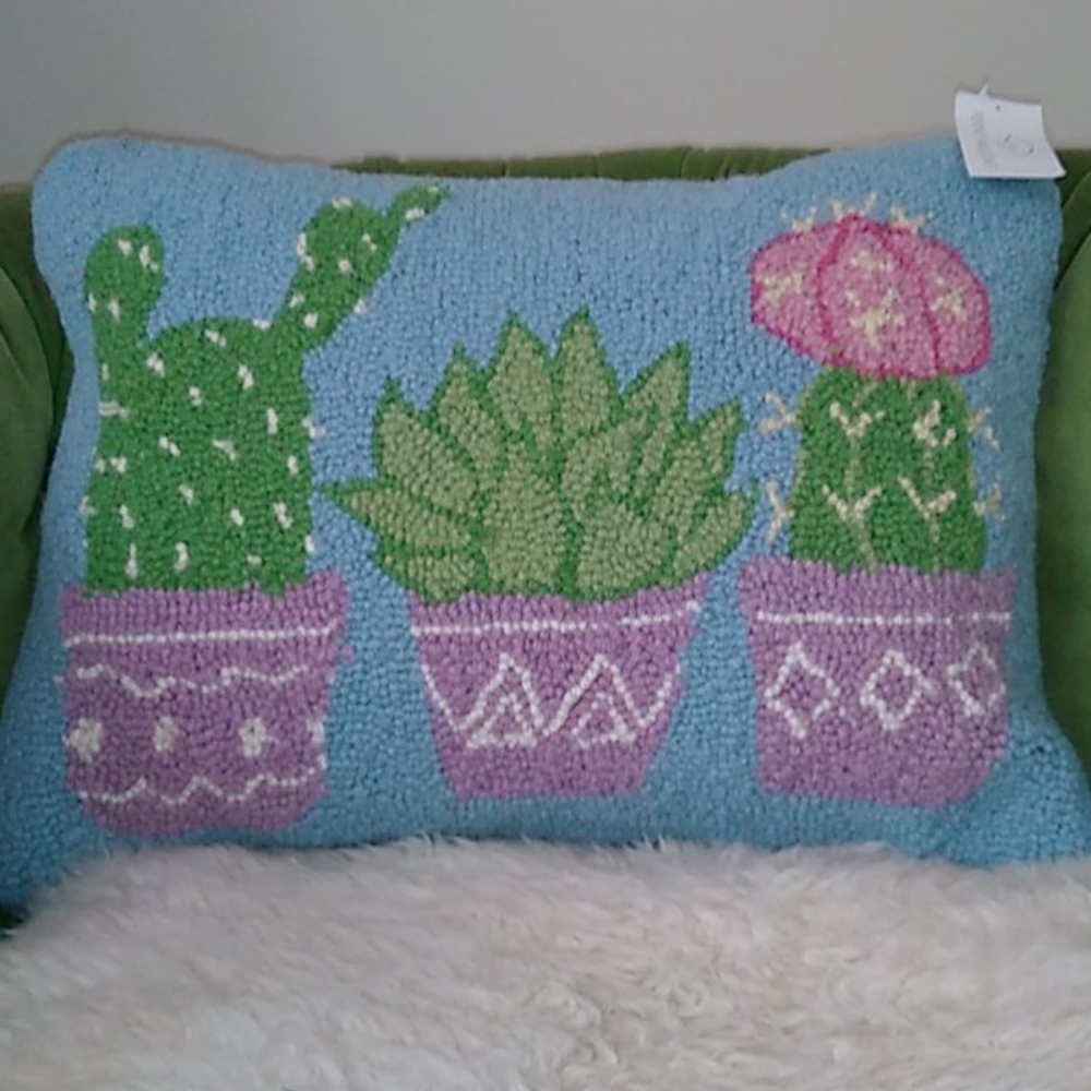 Throw pillow, succulents and cacti